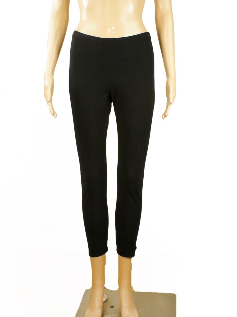 Sarah Pacini Black Jersey Stretchy Cropped Legging Pants